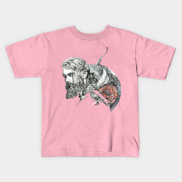 Nordic god Kids T-Shirt by FanitsaArt